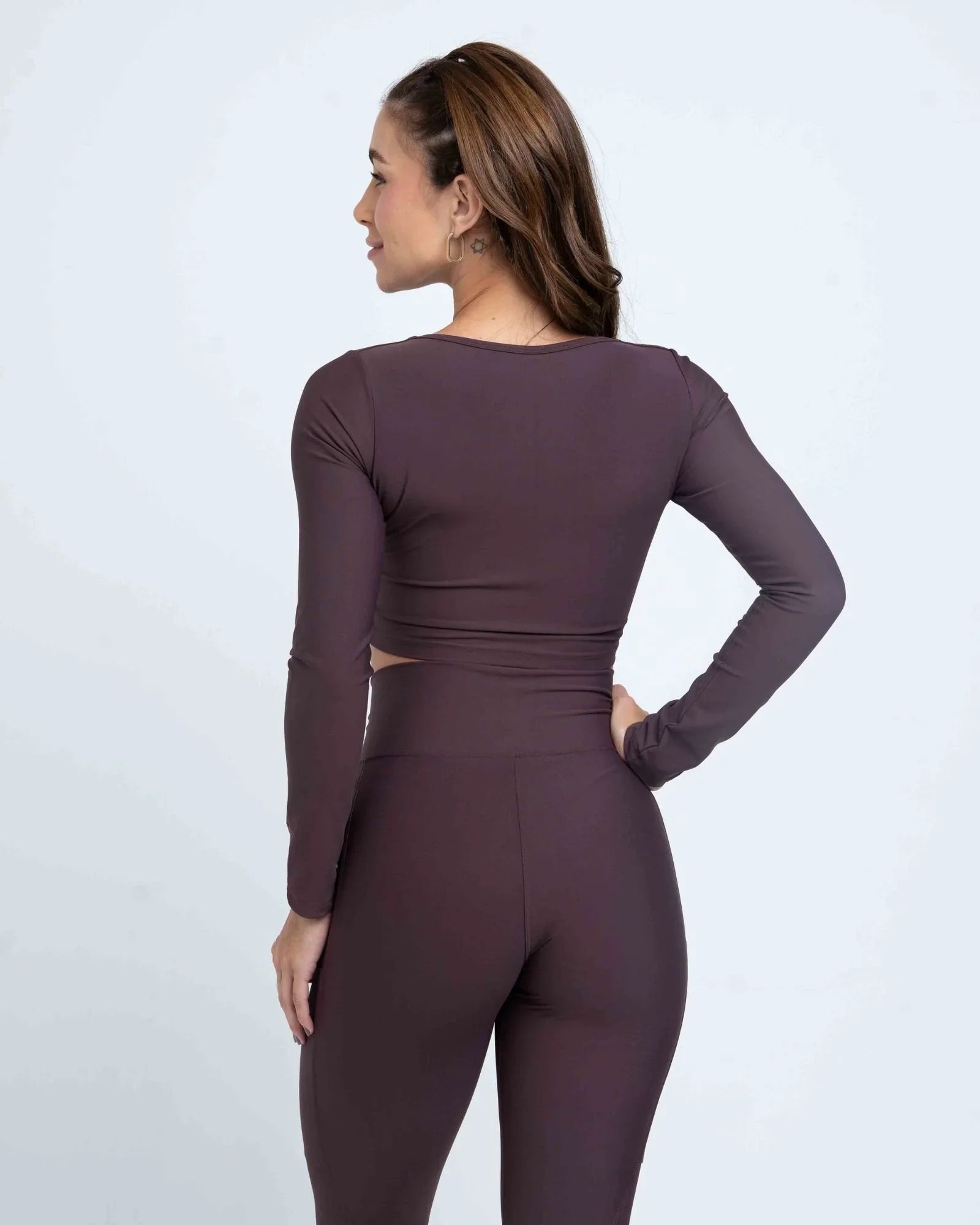 Calça Classic Marrom Ébano compressão com bolso