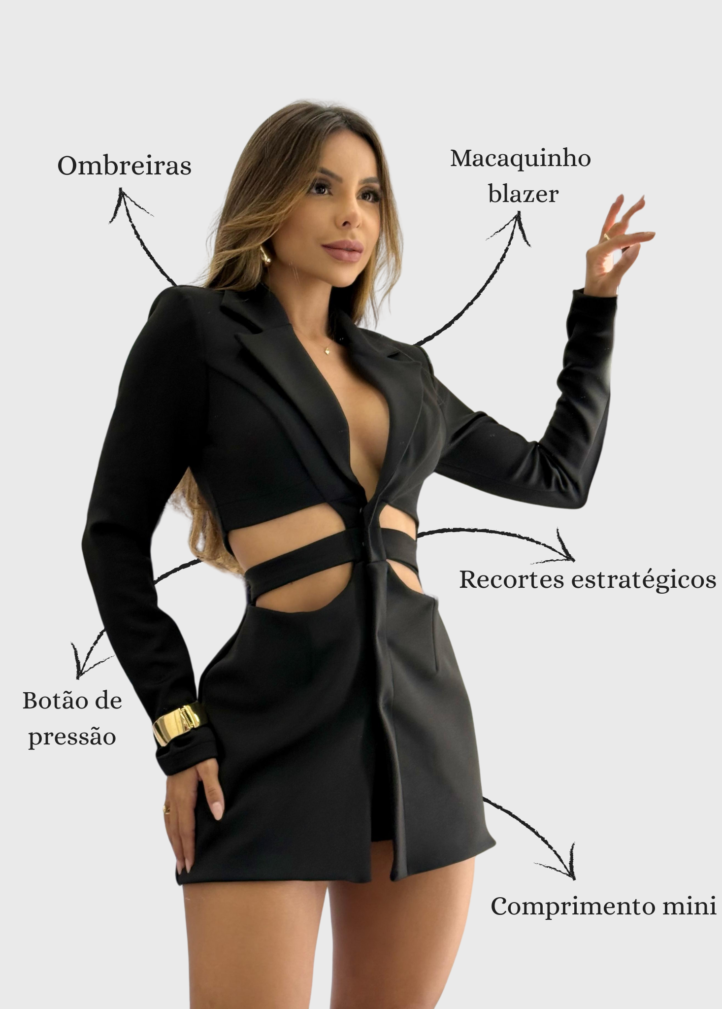 Macaquinho Charming Com Cintura Vazada